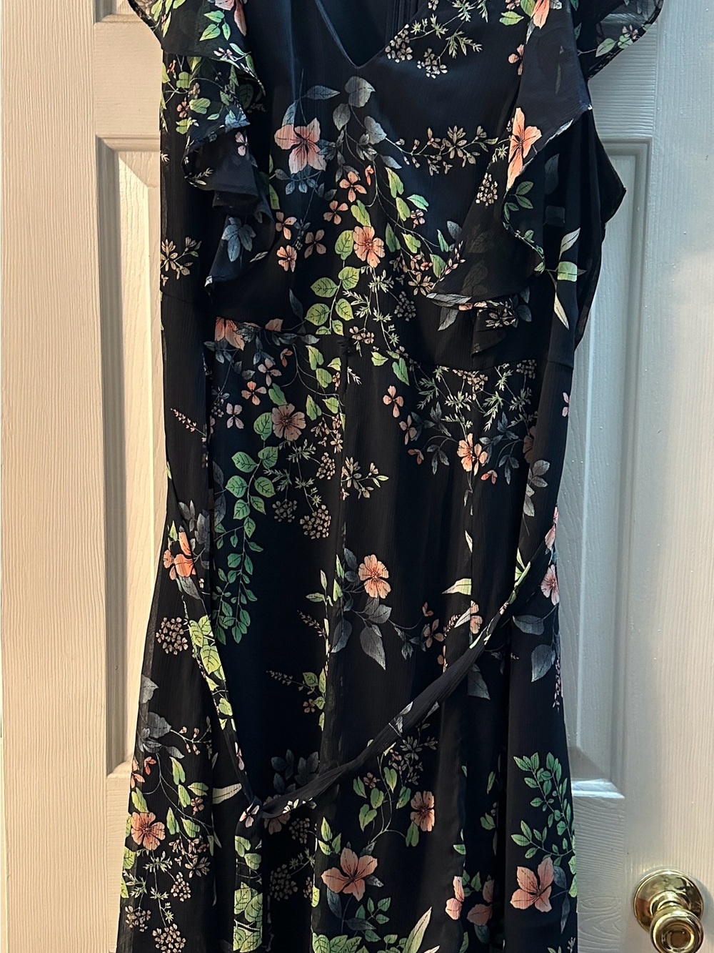 Tommy Hilfiger Black Floral Midi Dress